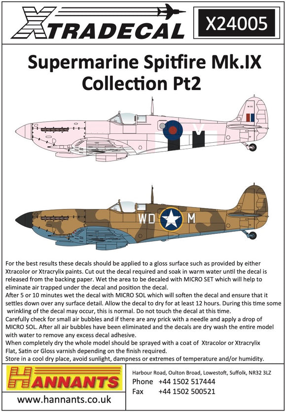 Xtradecal X24005 1/24 Supermarine Spitfire Mk.IX Collection Part 2 (5)