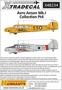 Xtradecal X48234 1/48 NEW!!! Avro Anson Mk.I Part 4 (6)
