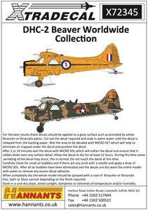 Xtradecal X72345 1/72 NEW!!! de Havilland Beaver Worldwide Collection (10)