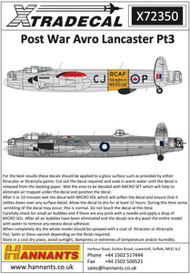 Xtradecal X72350 1/72 Post War Avro Lancaster Pt3 (5)