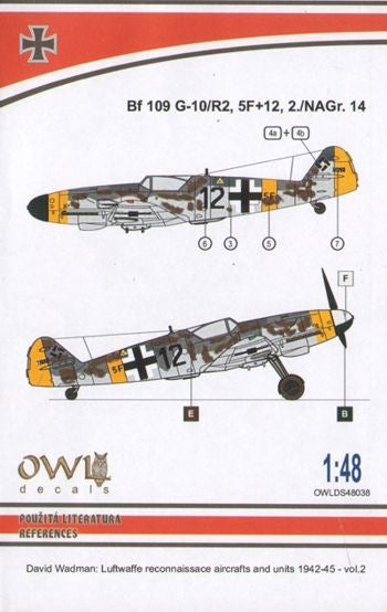 OWLDS48038 OWL 1/48 Messerschmitt Bf-109G-10/R2 (5F+12) reconnaissance