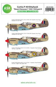 200-D72005 Art Scale 1/72 Curtiss P-40E Kittyhawk "Desert Harassers" 1942-1944 part II