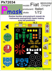 PK72034 Pmask 1/72 Fiat BR.20/Fiat Br.20M "Cicogna" (Italeri kits)