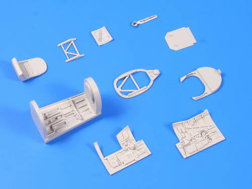 CMK4298, 1/48, Set contains highly detailed cockpit for British post-war carrier fighter aircraft. Set includes floor, seat and harness, side walls, bulkheads, instrument panel and control stick. Contains photo-etched parts.