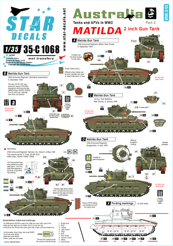 Star Decals 35-C1068 1/35 Australia Tanks and AFVs in WW2 - Part 3