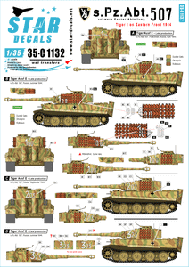 35-C1132 Star Decals 1/35 s.Pz.Abt. 507 Tiger I - Late production, on the Eastern front 1944.