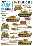 35-C1132 Star Decals 1/35 s.Pz.Abt. 507 Tiger I - Late production, on the Eastern front 1944.