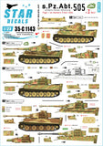 35-C1143 Star Decals 1/35 Schwere Pz.Abt. 505. Early and Mid production Tiger I with 'Bull' marking