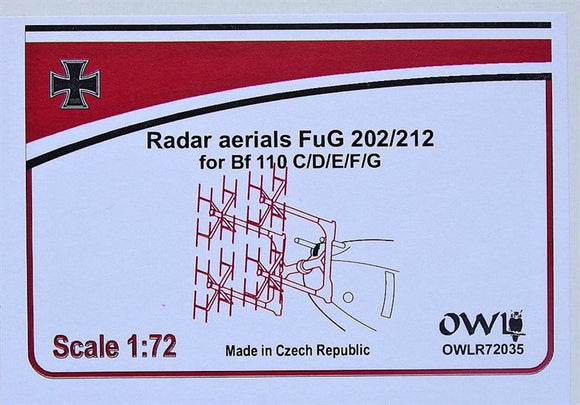 OWLR72035 OWL 1/72 Radar aerials FuG 202/212 (Bf 110)