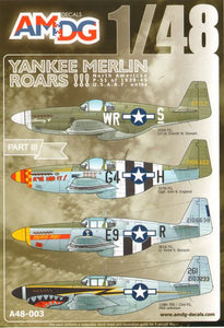 A48003 AMDG Decals 1/48 Yankee Merlin Roar! North-American P-51 Mustangs of 1939-45 USAAF units Part 3.