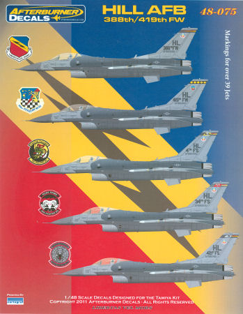 ABD48075 Afterburner Decals  1/48 F-16C Block 40 USAF Wing With The 388th/419th FW Hill AFB (39 aircraft) (Large Format)