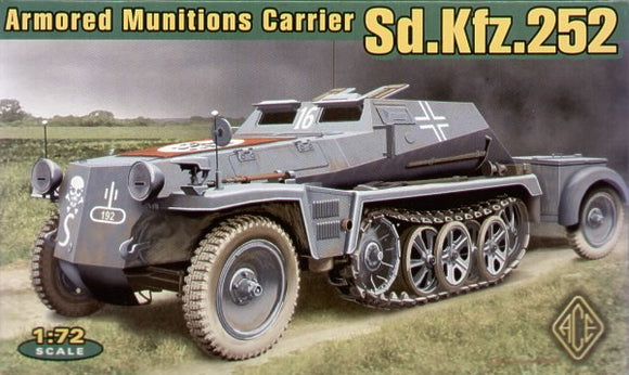 ACE72238 Ace 1/72 German Sd.Kfz.252 armoured munitions carrier. Please note, this kit has VINYL tracks