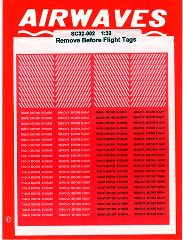 AES72105 Airwaves 1/72 Remove Before Flight Tags
