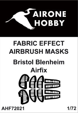 AHF72021 Airone Hobby 1/72 Bristol Blenheim fabric effect aileron and control surfaces airbrush masks (Airfix kits)