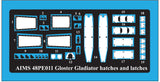 AIMPE48011 Aims 1/48 Gloster Gladiator hatches and latches (Eduard, Merit and Roden kits)[Mk.I Mk.II]