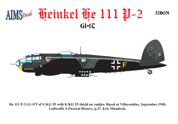 Aims AIMS32D031 1/32   Heinkel He-111P-2 For Revell He 111 P