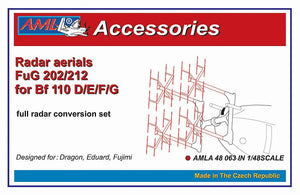 AMLA48063 AML 1/48 FuG 202/212 Radar aerials for the Messerschmitt Bf-110D/Bf-110E/Bf-110F/Bf-110G-2 with etched parts (Dragon, Eduard and Fujimi kits)[Bf-110D-3 Bf-110D-1/R1]