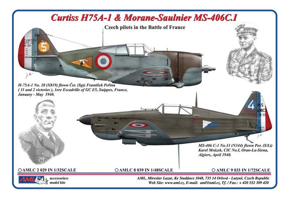 AMLC8039 AML 1/48 Curtiss H75A-1 Hawk & Morane-Saulnier MS-406C.I