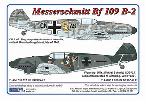AMLC9029 AML 1/72 Messerschmitt Bf-109B-2 / 2 decal versions : Schmid M, CN 5