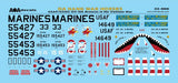 AOA32008 AOA Decals 1/32 USAF & USMC North-American/Rockwell OV-10A Broncos (Vietnam). This small 1/32 decal sheet includes two Marine VMO-2 aircraft, one from 1969 and the other from 1970