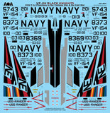 AOA48015 AOA Decals 1/48 VF-154 BLACK KNIGHTS USN McDonnell F-4J Phantoms in the Vietnam War & the Cold War. For Academy 1/48 F-4J Phantom