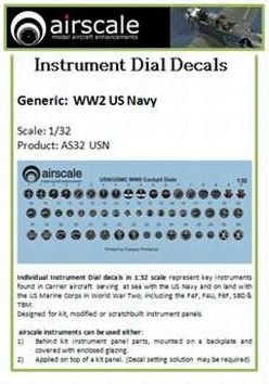 AS32USN Airscale 1/32 U.S. Navy Instruments (x 52)
