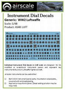 AS48LUFT Airscale 1/48 Luftwaffe/German Instruments (x 156)