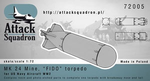 ASQ72005 Attack Squadron 1/72 Mk.24 Mine, FIDO Torpedo