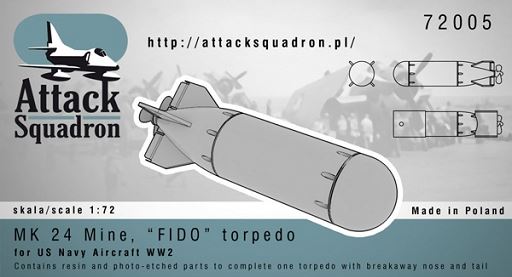 ASQ72005 Attack Squadron 1/72 Mk.24 Mine, FIDO Torpedo