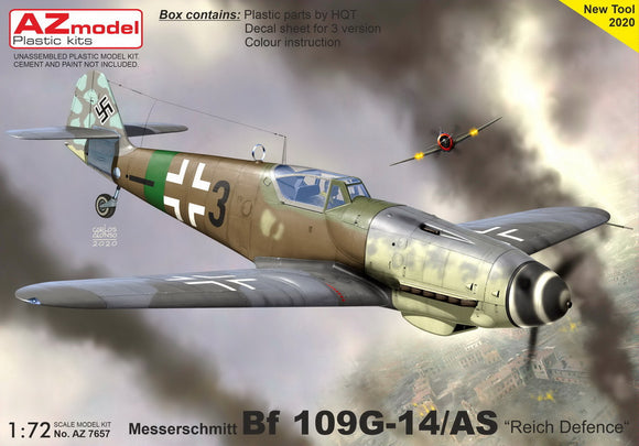 AZM7657 AZ Model 1/72 Messerschmitt Bf-109G-14/AS 'Reich Defence' new (re-designed) fuselage parts