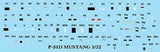 BC32010 Barracuda Studios 1/32 P-51D Mustang cockpit stencils and placards