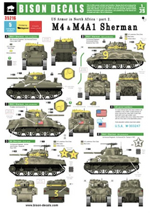 BD35216 Bison Decals 1/35 US Tanks in North Africa #2. M4 & M4A1 Sherman, 1942-43