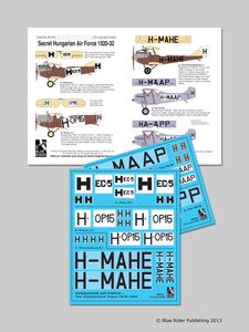 BR223 Blue Rider 1/72 Hungarian Clandestine Air Force (5) UFAG UC.I HEC-5; Phonix C.I H-OP-15; Hansa-Brandenburg B.I H-MAHE; Fiat CR.20 H-MAAP, HA-APP