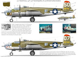 BS48001 Bombshell Decals 1/48 North-American B-25J Mitchell (2) 321st BG 43-27751/50 `Margaret Mary Rustin'; 43-27680/07 `Stuff'; Italy 1945. PT 1