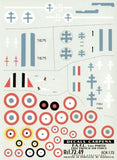 CA72049 Colorado Decals 1/72 Free French 1 (5) Curtiss-Hawk H-75 Hawk No 9; Westland Lysander P9184 Chad 1941; Bristol Blenheim Mk.IVF T1675 Chad 1940; Gloster Gladiator Mk.I K7937 GC Alsace Egypt 1942; Morane-Saulnier MS.406C1 AX674