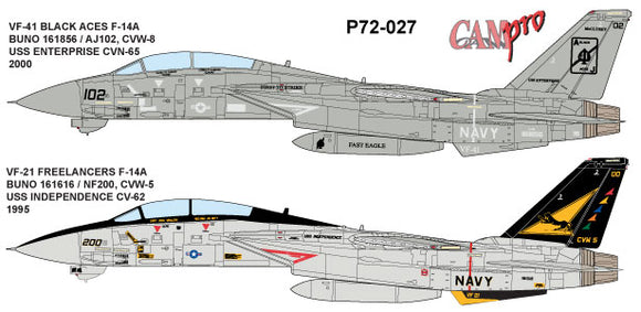 CAMP7227 1/72 Grumman F-14A Tomcat VF-41 BLACK ACES, VF-21 FREELANCERS