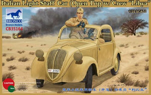 CB35164 Bronco Models 1/35 Fiat 500 'Topolino' Italian Light Staff Car version (Open Top) with Crew "Libya"
