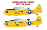 CD32014 Caracal Models 1/32 USAF North-American T-6G Texan. Provides accurate and complete markings for the most common USAF Air Training Command scheme used in the post-war period.