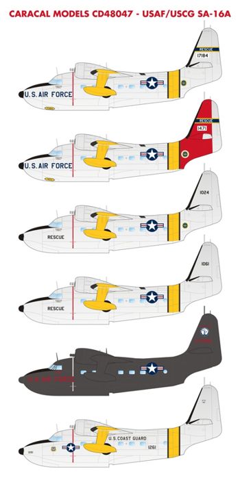 CD48047 Caracal Models 1/48 .USAF / US Coast Guard SA-16A Albatross, aircraft from the 1950s through 1960s.