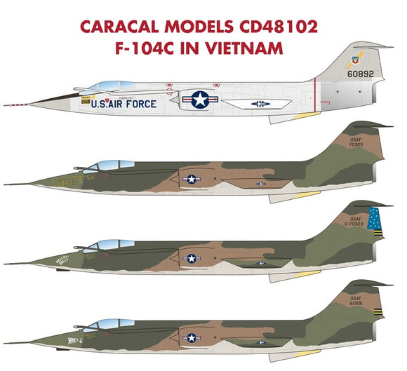CD48102 1/48 Re-released! Lockheed F-104C in Vietnam Our first sheet for the F-104 is dedicated to the Vietnam War service of Lockheed's famous 
