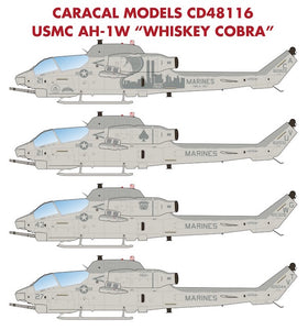 CD48116 Caracal Models 1/48 USMC Bell AH-1W Whiskey Cobra ,9 options . (Revell / Italeri Kit)