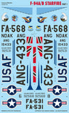 CD48134 Caracal Decals 1/48 Lockheed F-94A/B Starfire Multiple USAF marking options for F-94A/B early jet fighters. (Hobbycraft)