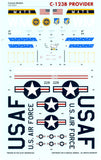 CD72027 Caracal Models 1/72 Fairchild C-123B Provider limited-edition decal sheet has six interesting options for the Roden Fairchild C-123B Provider kit.