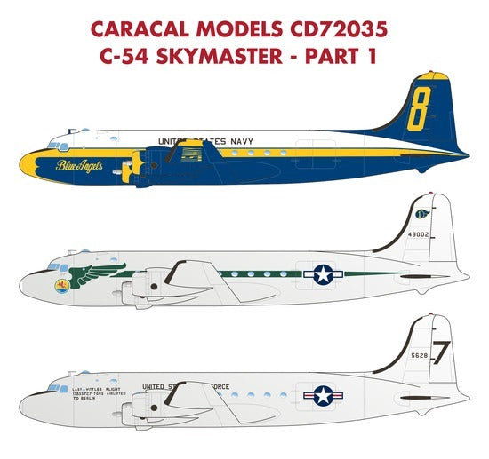 CD72035 Caracal Models 1/72 Douglas C-54/R5D Skymaster - Part 1.The C-54 Skymaster (R5D in U.S. Navy service)