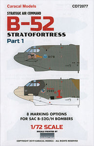 CD72077 Caracal Models 1/72 Strategic Air Command B-52 Stratofortress Part 1
