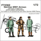 CMF72362 CMK/Czech Master Kits 1/72 German WWI Airmen - pilot (H.G.) in flight suit, pilot in uniform and mechanics.