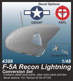 CMK4399 CMK/Czech Master Kits 1/48 Lockheed F-5A Recon Lightning Conversion Set (Tamiya kits)