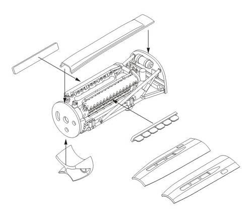 CMK7282 Czech Master Kits 1/72 Curtiss P-40E - Engine set (Academy kits)