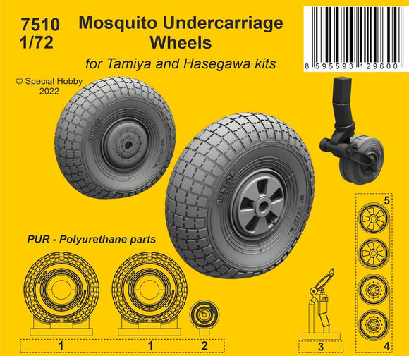 CMK/Czech Master Kits CMK7510 1/72 de Havilland Mosquito wheels for the main undercarriage
