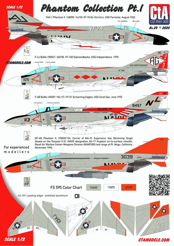 CTA-029 CtA Cut then Add Phantom Collection Pt.1 - McDonnell F4H-1 Phantom VF-74, F-4J VF-102, F-4B VF-51, QF-4N NAWCWD.